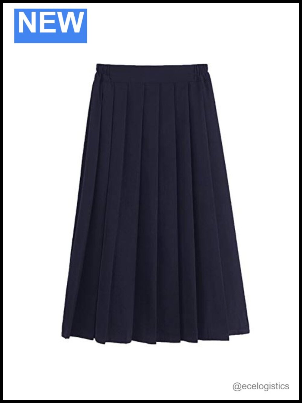JK Uniform Pleated Skirt High Rise Elastic Waist 100% Polyester Mini